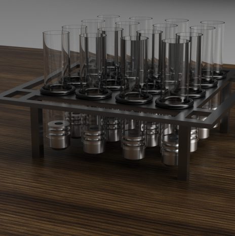 Proper Coffee 16 Tube Tray Stand with Glass Tubes